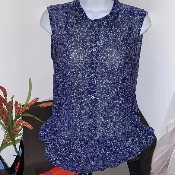 H&M Polka Dot sleeveless Shirt blouse 10 - Picture 9 of 12